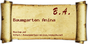 Baumgarten Anina névjegykártya